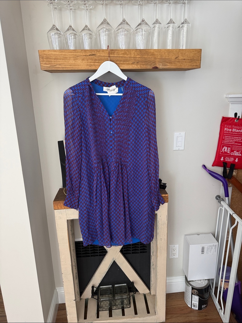 Diane von furstenberg silk dress long sleeve